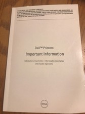 Dell Printers Important Information Instruction Manual Ships N 24h