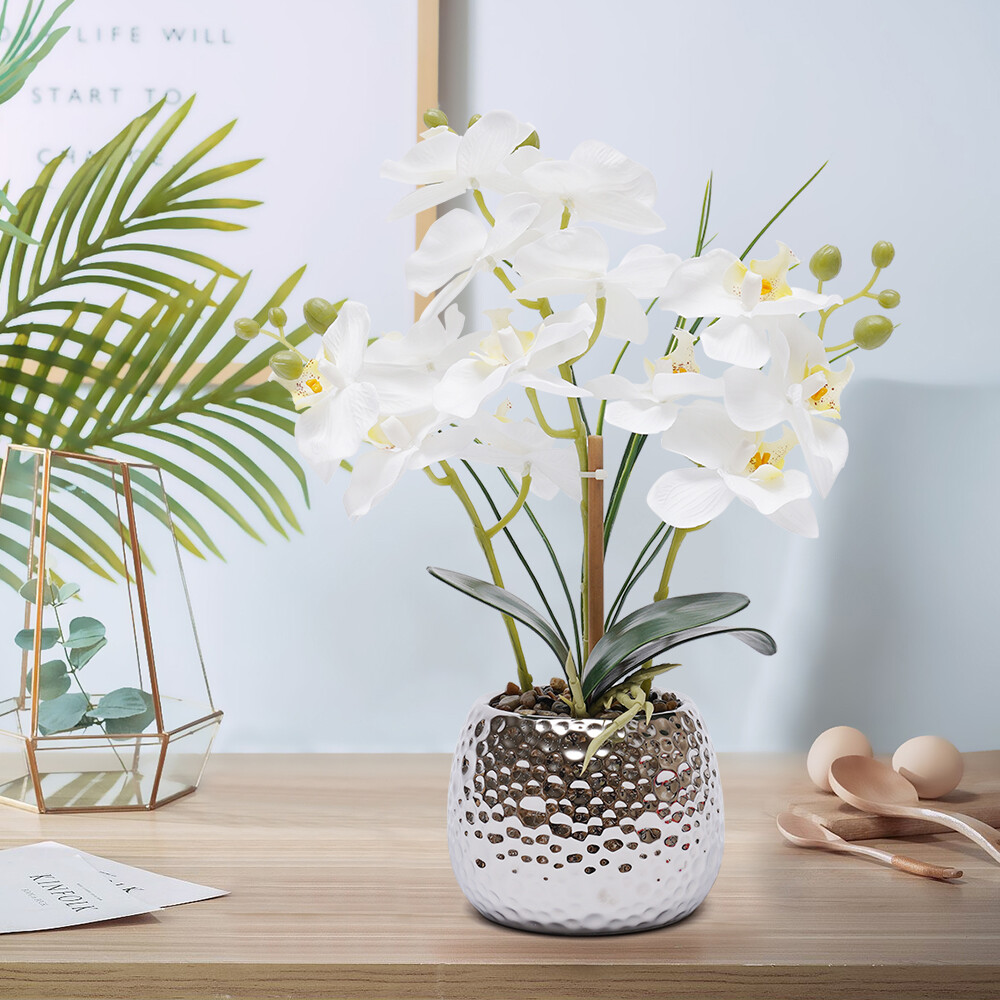 39cm Kunstpflanze Gesteck Pflanzen K??nstliche Orchidee Kunstblumen mit  Topf | eBay.de