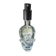 One 50ml Glass Skull Spray Bottle Refillable Empty Alcohol Disinfect Mist Pump