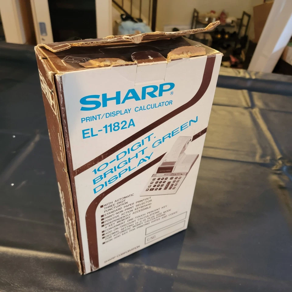 Sharp El1182a Electronic printing calculator. with box, manual cover...stuff. - Image 3 of 4
