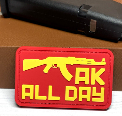 AK47 PVC Gun Patch - Tactical Assault Rifle AK All Day Patch - Hook and ...