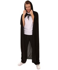 HPO Adult Men's Grim Reaper Hooded Cape Costume, Black Halloween Costume HC-183