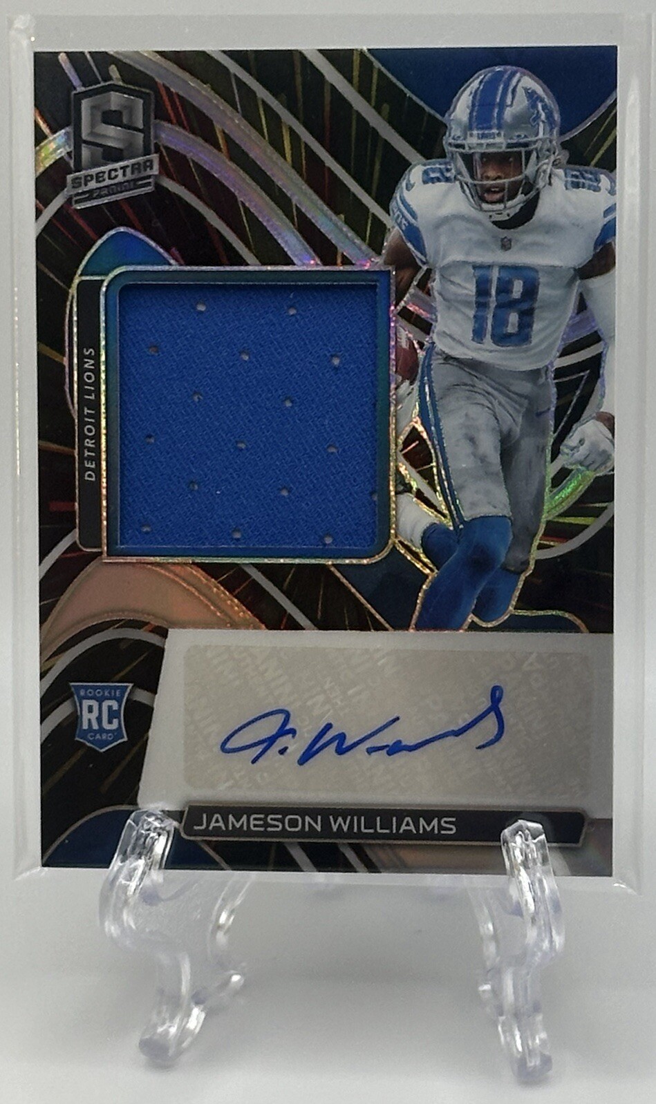 Jameson Williams 2022 Panini Spectra Hyper RPA RC Rookie Patch Auto 66/75! Lions