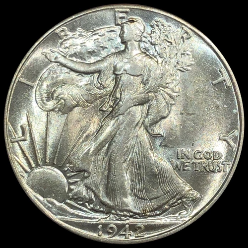 1942 Walking Liberty Half Dollar AU+ Almost Uncirculated Great Luster A349