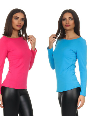 Langarm Shirt Top Bluse Hemd Sweater Sweatshirt Blazertop Basic Unifarben