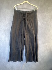 Reformation Black linen Lace Up Wide Leg Pants Size 10
