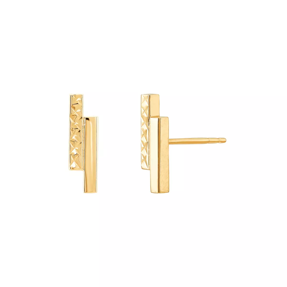 Double bar lobe earrings deals