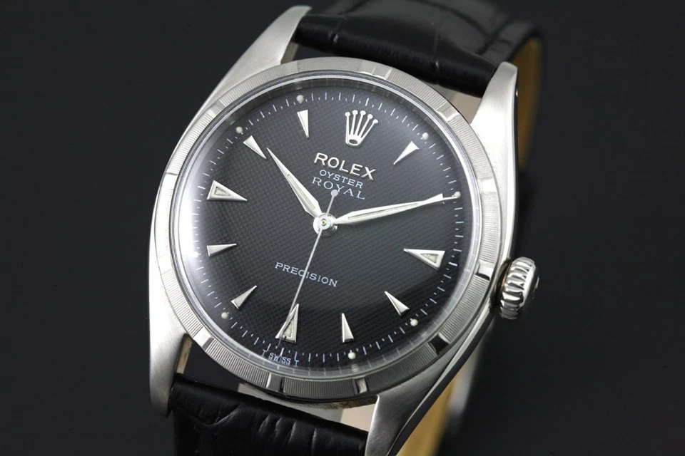VINTAGE ROLEX OYSTER ROYAL 6427 CAL 1215 MANUAL WINDING BLACK DIAL WATCH - image 3 of 4