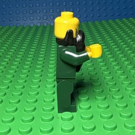 Lego Castle Kingdoms Dark Green Wizard CAS435 minfig from 7955 No hat *