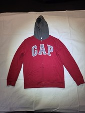 Gap Kids Hoodie Red  Gray Soft Inner Fleece Lining Size XXL 14-16 