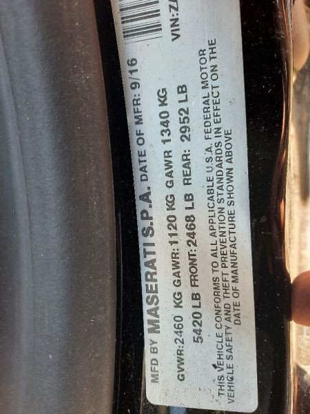 17 2017 MASERATI GHIBLI 3.0L RWD REAR CARRIER DIFF DIFFERENTIAL 670039125