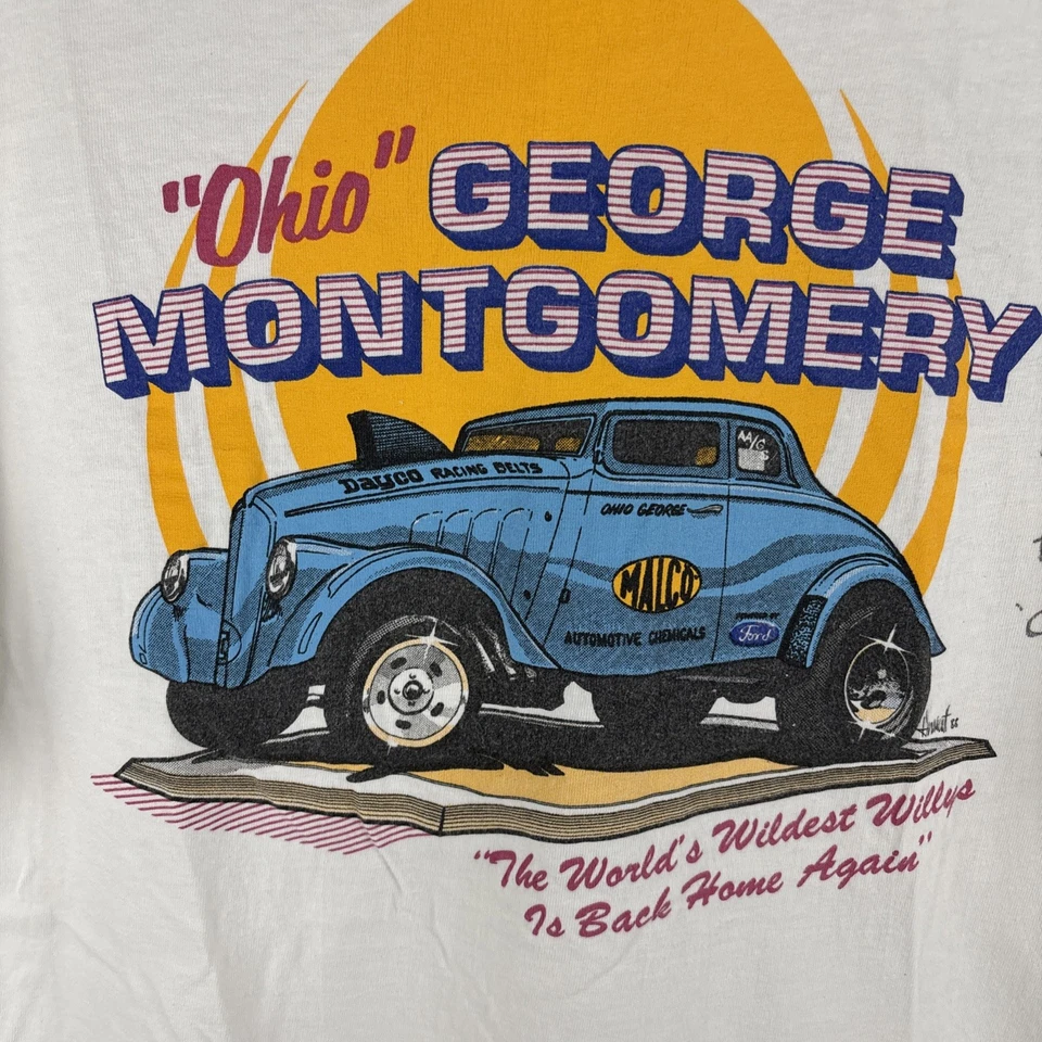 Camiseta VRHTF NHRA Vintage Ohio George Montgomery Malco Gasser XL Firmada! Foto 2 de 4