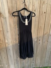 Designer Didier Parakian Black Scoop Neck Dress NEW W TAGS, MSRP - $495 Size 1!