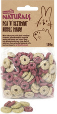 Rosewood Naturals Pea 'N' Beetroot Nibble Rings Treats for Rabbits, Guinea Pigs,
