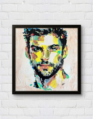 Kempff  16x16 MAN IMPRESSIONISM Handmade Signed Colorful Art Painting