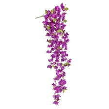50 In. Purple Artificial Bougainvillea Flower Stem Hanging Spray Bush