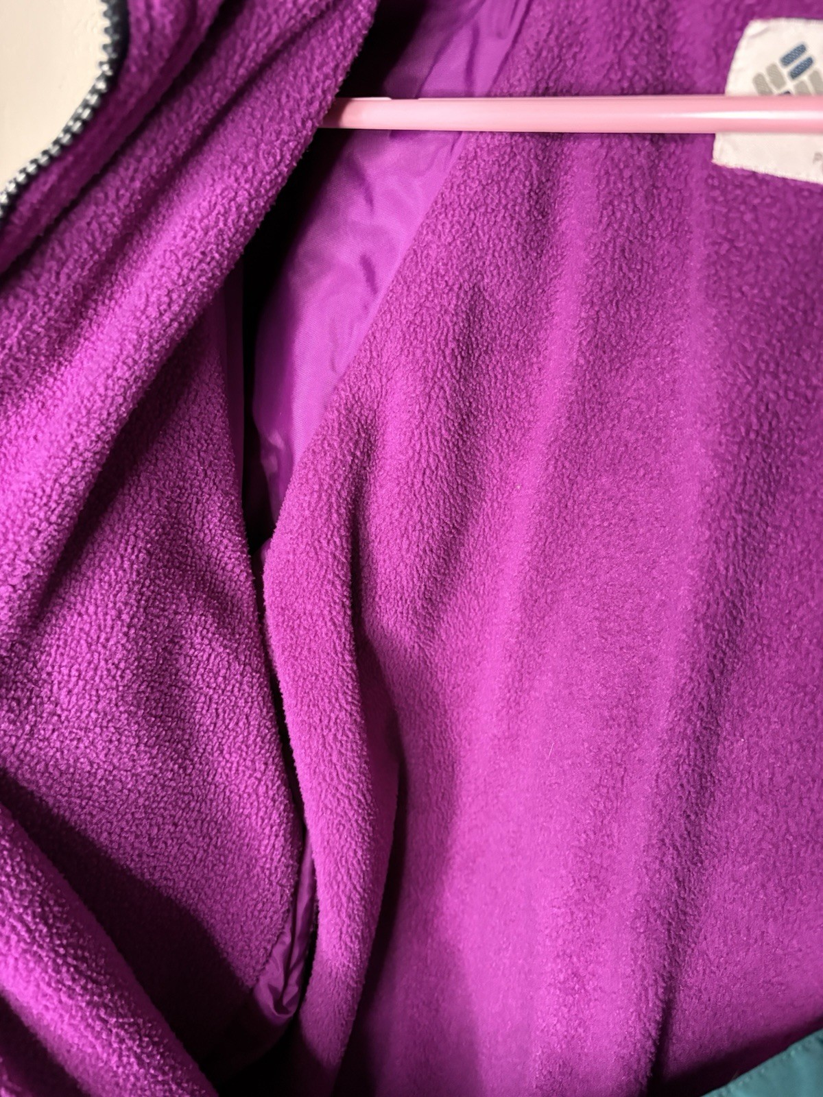 Columbia Vintage Jacket Black Purple with Fleece Collar Women's Regular Medium thumbnail 5