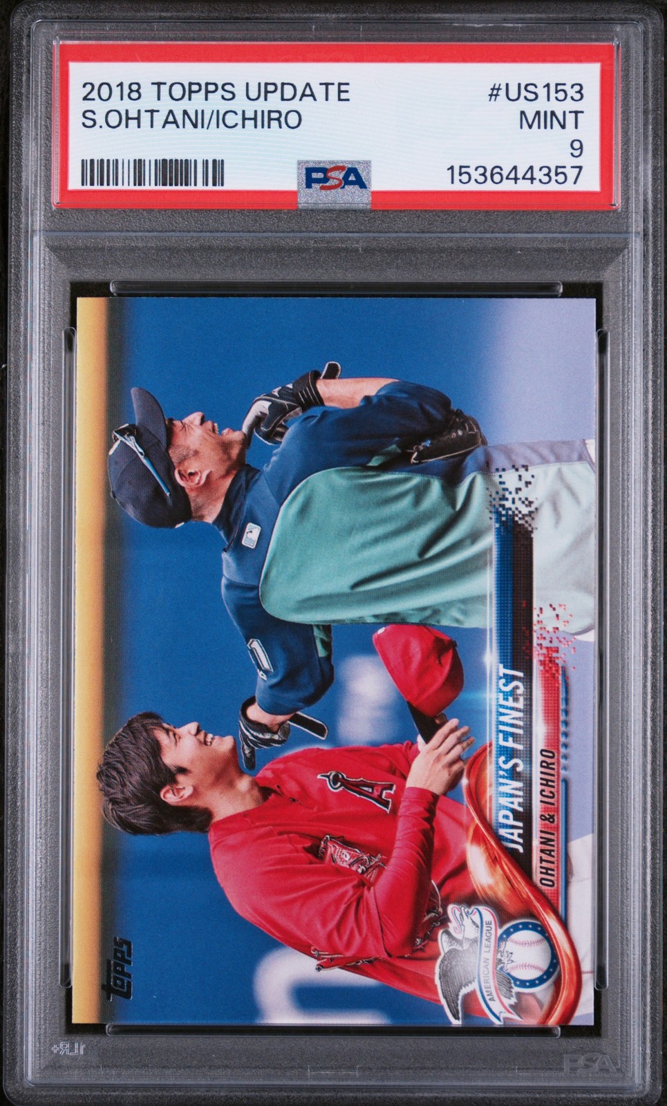 2018 TOPPS UPDATE #US153 ICHIRO/SHOHEI OHTANI PSA 9