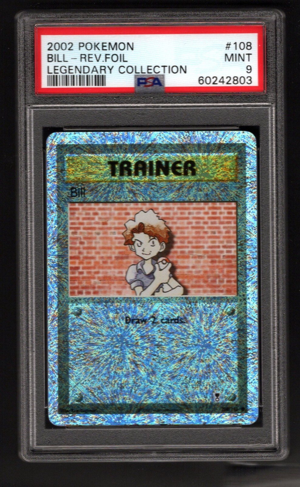 Trainer Bill  Reverse Holo Legendary Collection 108/110 PSA 9 MINT 2002
