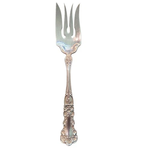 Gorham Buttercup Sterling Silver Cold Meat Fork Serving  8-1/4" No Mono EUC