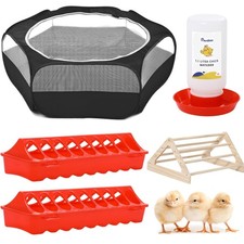 5-in-1 Chicken Brooder Box Kit for Healthy Chick Development  Includes Feede...