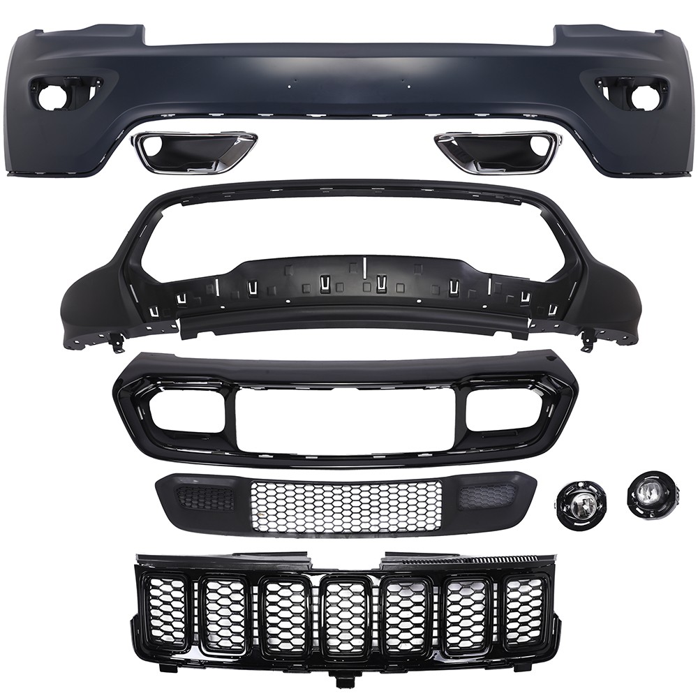 Front Bumper Cover Grille Kit with Light For 2016 2017-2022 Jeep Grand Cherokee
