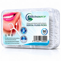 Dental Floss Picks 50 Pack Teeth Cleaning Floss Sticks Interdental Oral Care