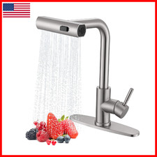Waterfall Kitchen Faucet Pull Down Sprayer Artiqua Brushed Nickel Single Handle