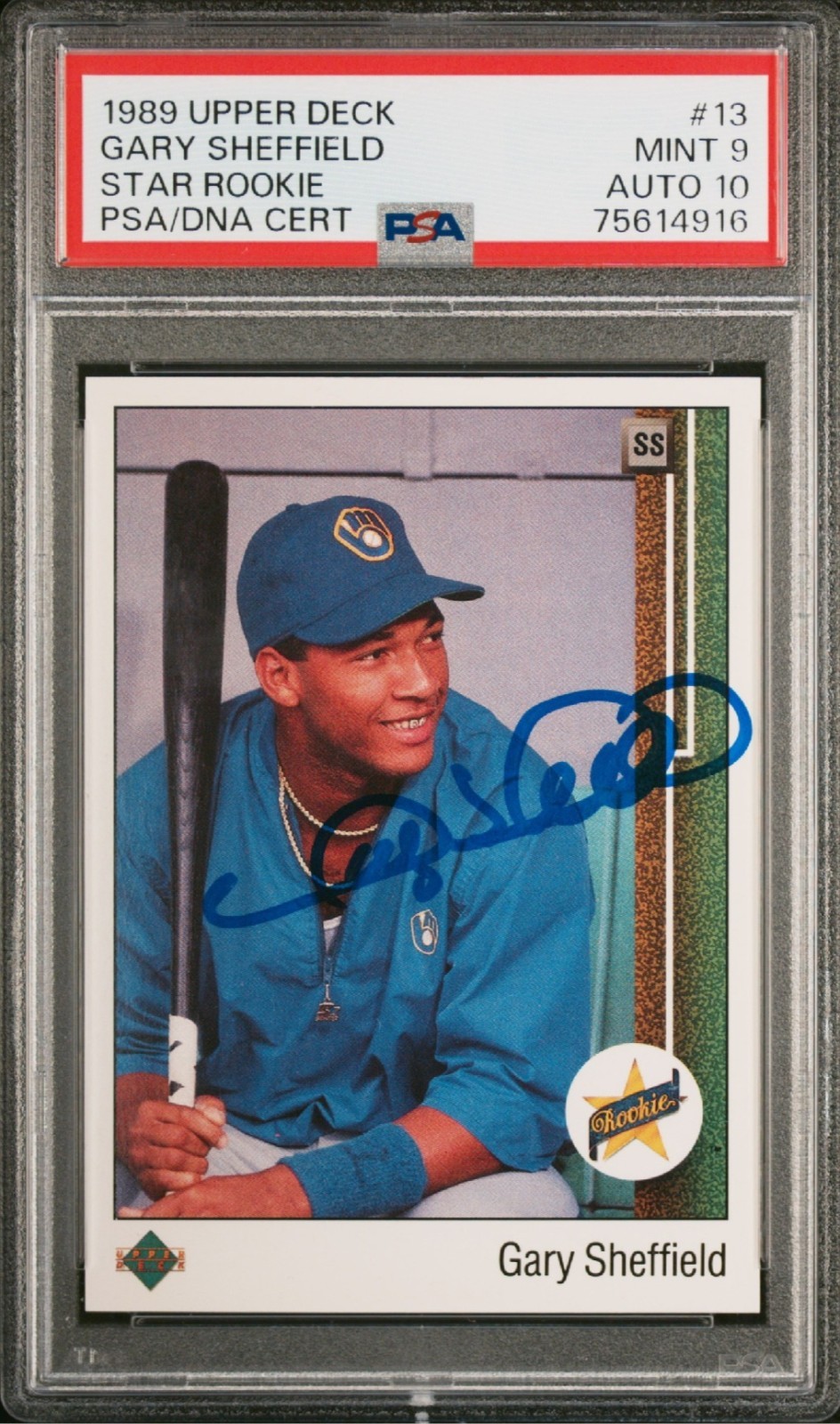 Upper Deck 1989 Star Rookie Gary Sheffield #13 RC Auto PSA Mint 9 Auto 10 🔥🔥