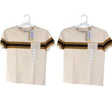 2 Cat Jack Boys Graphic Stripe Pocket T Shirts Size L 10/12 Short Sleeve New