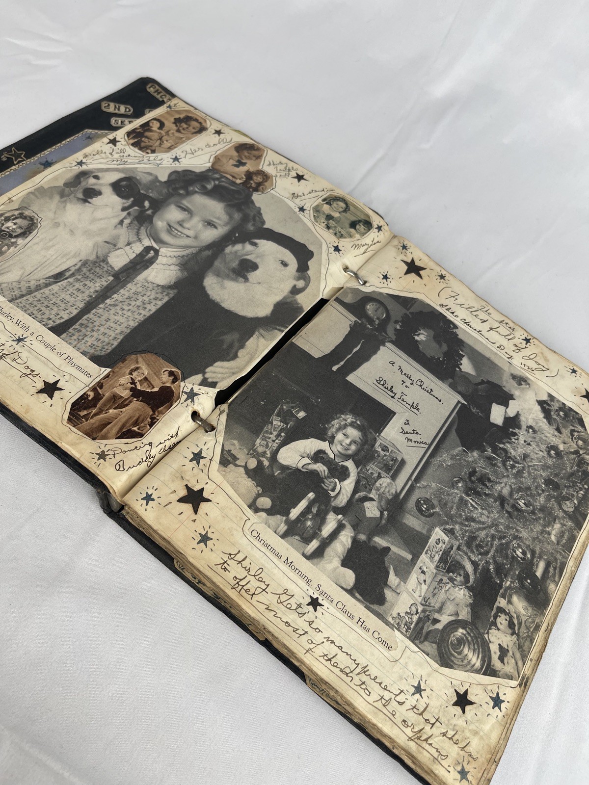 Handmade SHIRLEY TEMPLE 134 pg SCRAPBOOK NEWSPAPER MAGAZINE CLIPPINGS EPHEMERA