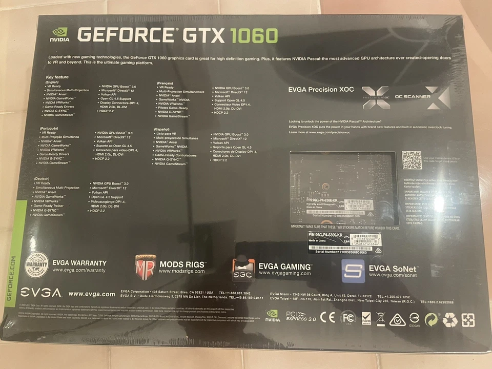 EVGA GeForce GTX 1060 6GB DDR5 Graphics Card (06GP46366KR) Sealed Never Opened - Image 2 of 4