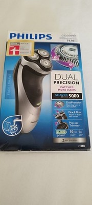 Philips Rasierer Neu Shaver 5000 Dual Precision Silber/Schwarz