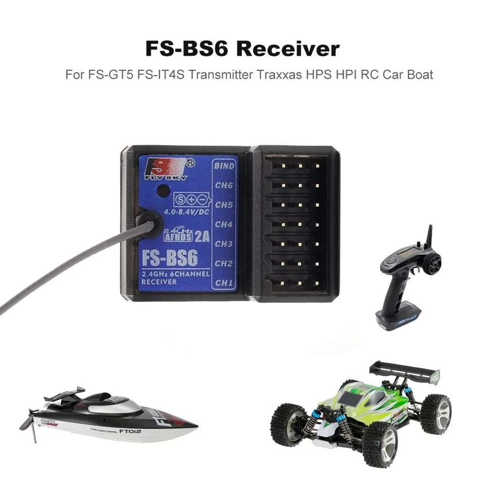 FS-GT5 6 Channels RC Transmitter with FS-BS6 Gyro Receiver Fly 2.4G Sky Radio... - Image 4 of 4