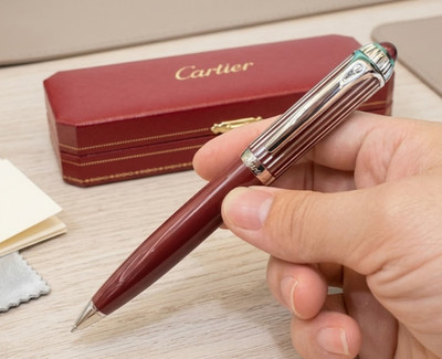  ️Cartier Red Ballpoint Pen Elegant Writing Instrument VIP Gift Box NIB Luxury
