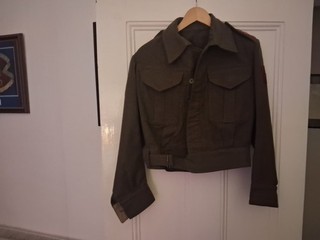 British Army Battle Dress Blouse by Roth & Co Ltd Pegasus Div Patches Size 5