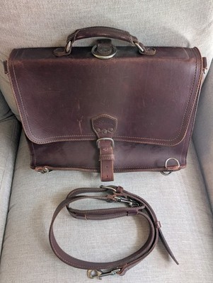 Saddleback Leather Briefcase With Strap, Chestnut Brown