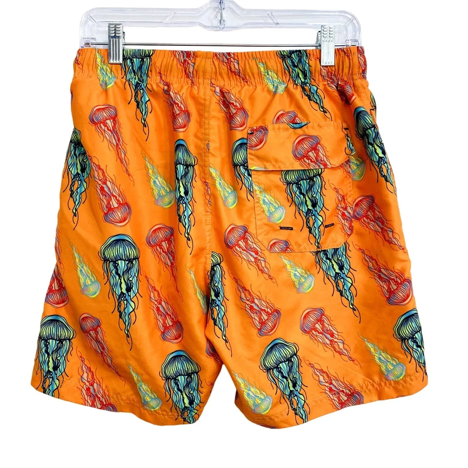 POLO ASSN. Bermuda de natação masculina tamanho pequeno laranja oceano praia náutica - Imagem 2 de 4