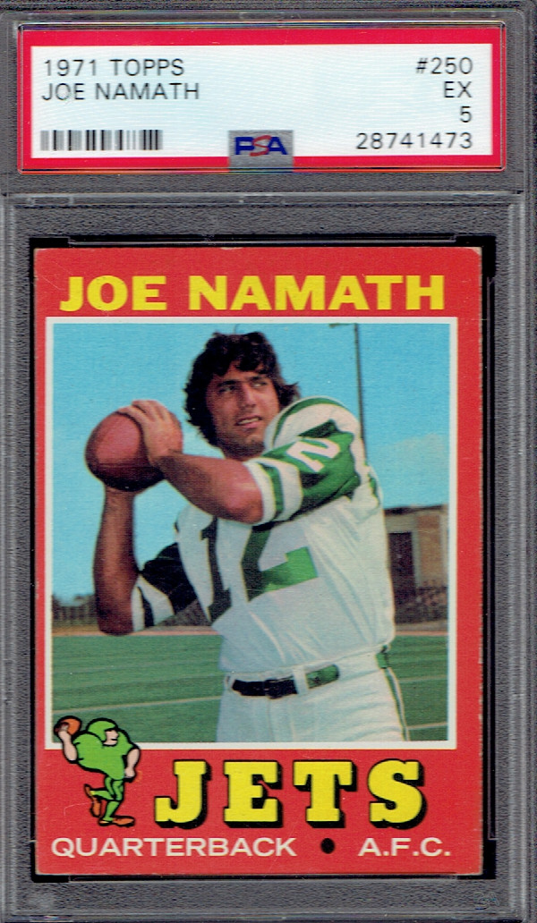 1971 Topps 250 Joe Namath HOF.  PSA 5 EX.  (TX1473).