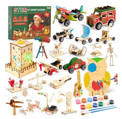 STEM Kits Advent Calendar 2025 for Kids Boys, 24 Days Christmas Countdown Craft