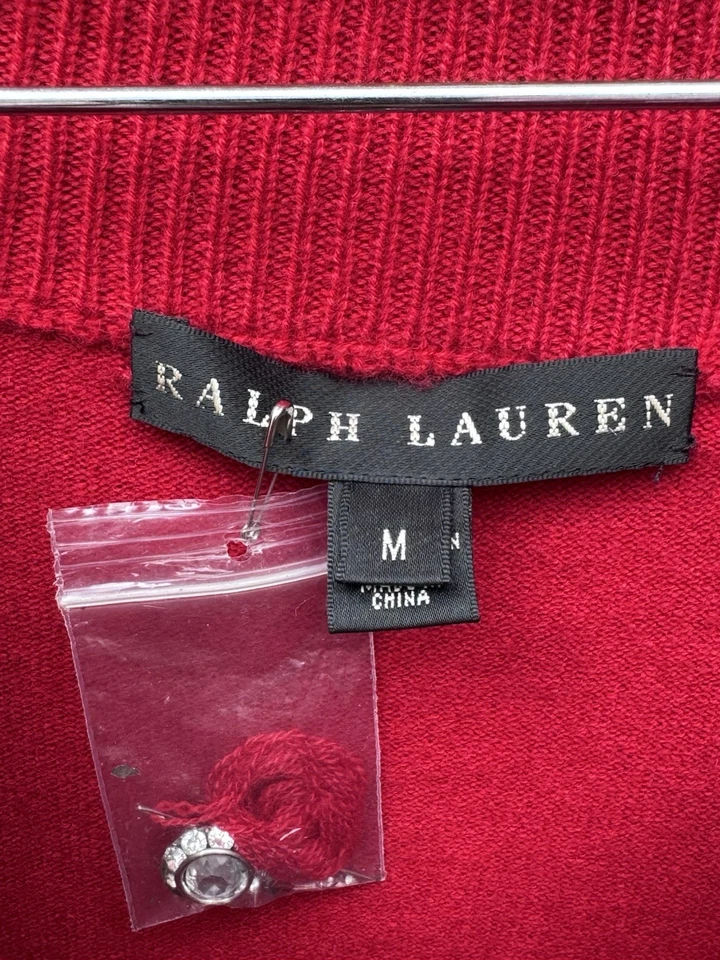 Suéter Rojo Ralph Lauren Black Label Capucha Cuello Cachemira Mezcla Mediano Foto 4 de 4