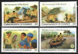 Dominica 1982 #777-780 MNH Boy Scouts-75th Ann/Flag/Parrot/Vessel