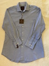 James Tattersall London Men Blue LS Button Dress Shirt Size L 16 1/2 32/33 New