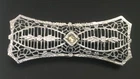 Vtg ANTIQUE Brooch Pin Filigree Bar Art Deco Silver tone Jewelry lot y
