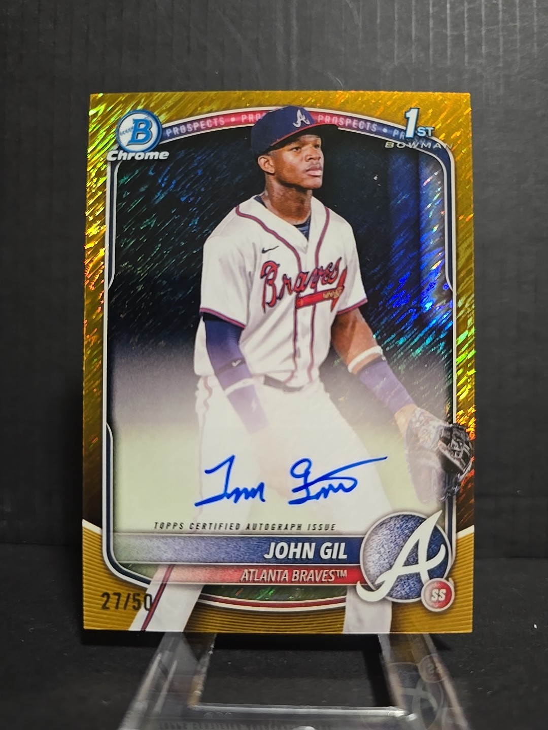 2025 Bowman Chrome - Prospect Autographs John Gil #CPA-JG Gold Shimmer 36/50 1st