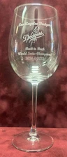 Los Angeles Dodgers Back to Back World Series Champions 19 wine glass opt qty