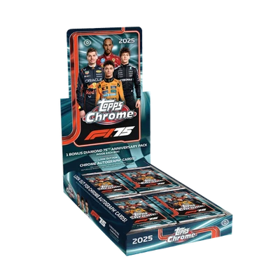 2025 TOPPS CHROME Formula 1 HOBBY BOX (80 Cards) F1 RACING Brand New Presale QTY