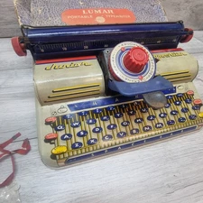 Vintage 1950s Marx Junior Dial Typewriter Toy Tin Metal