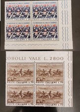 REPUBLIC-1964-150MO-CARABINIERI-BLOCKS-OF-FOUR-WITH-MARGINS-S.220-MNH