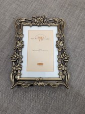Vintage Brass Metal Roses 3.5x5  Picture Frame Freestanding The Weston Gallery